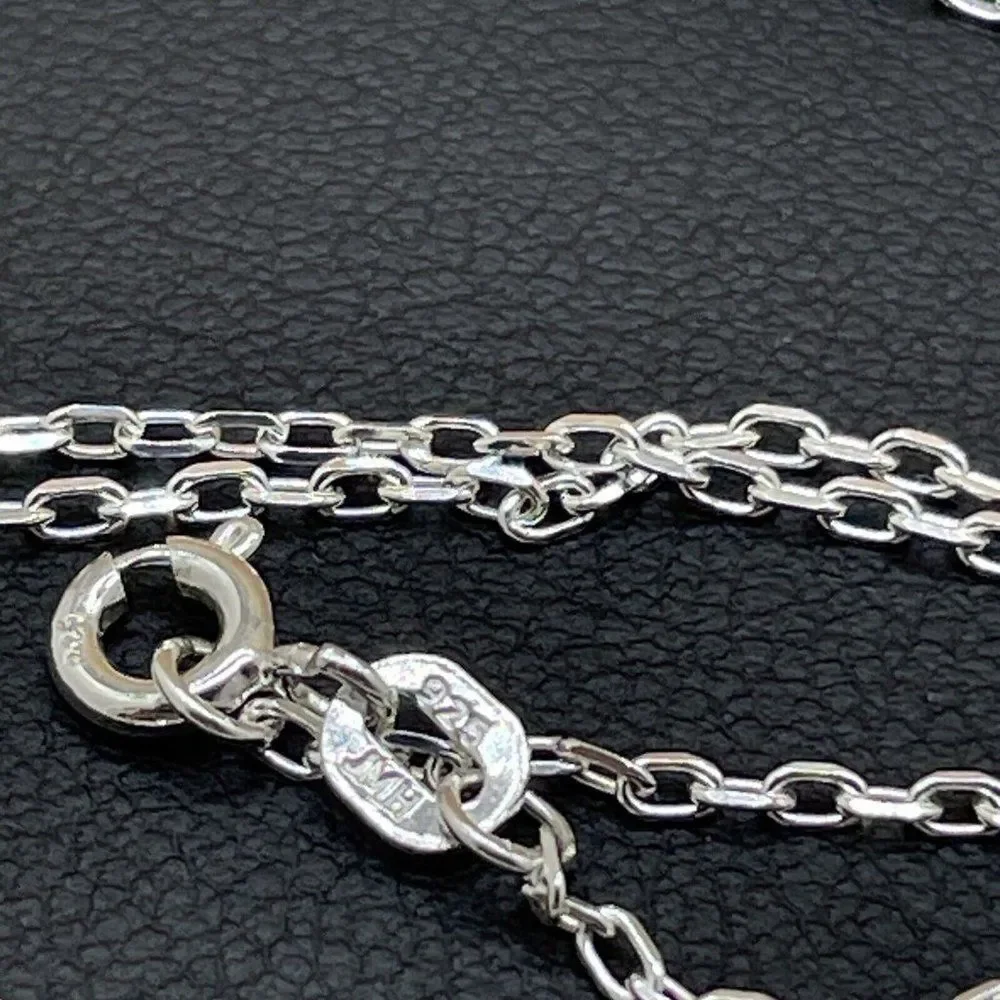 Necklace Sterling Silver .925 Black Onyx Pendant 28" Handcrafted In Ireland JMH - Picture 6 of 6